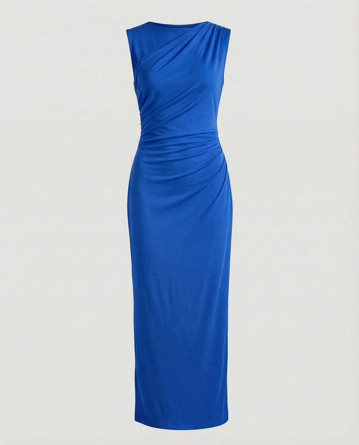 Women's Satin Maxi Dress with Draping