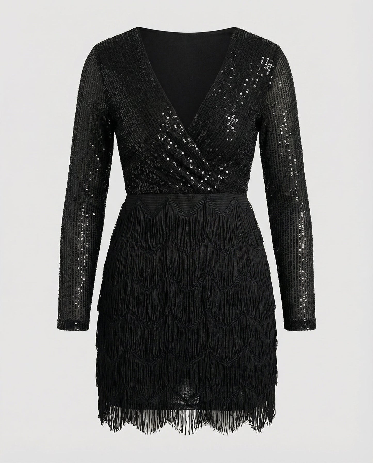 sparkling patchwork party dress with sequin detailing and flowing silhouette
