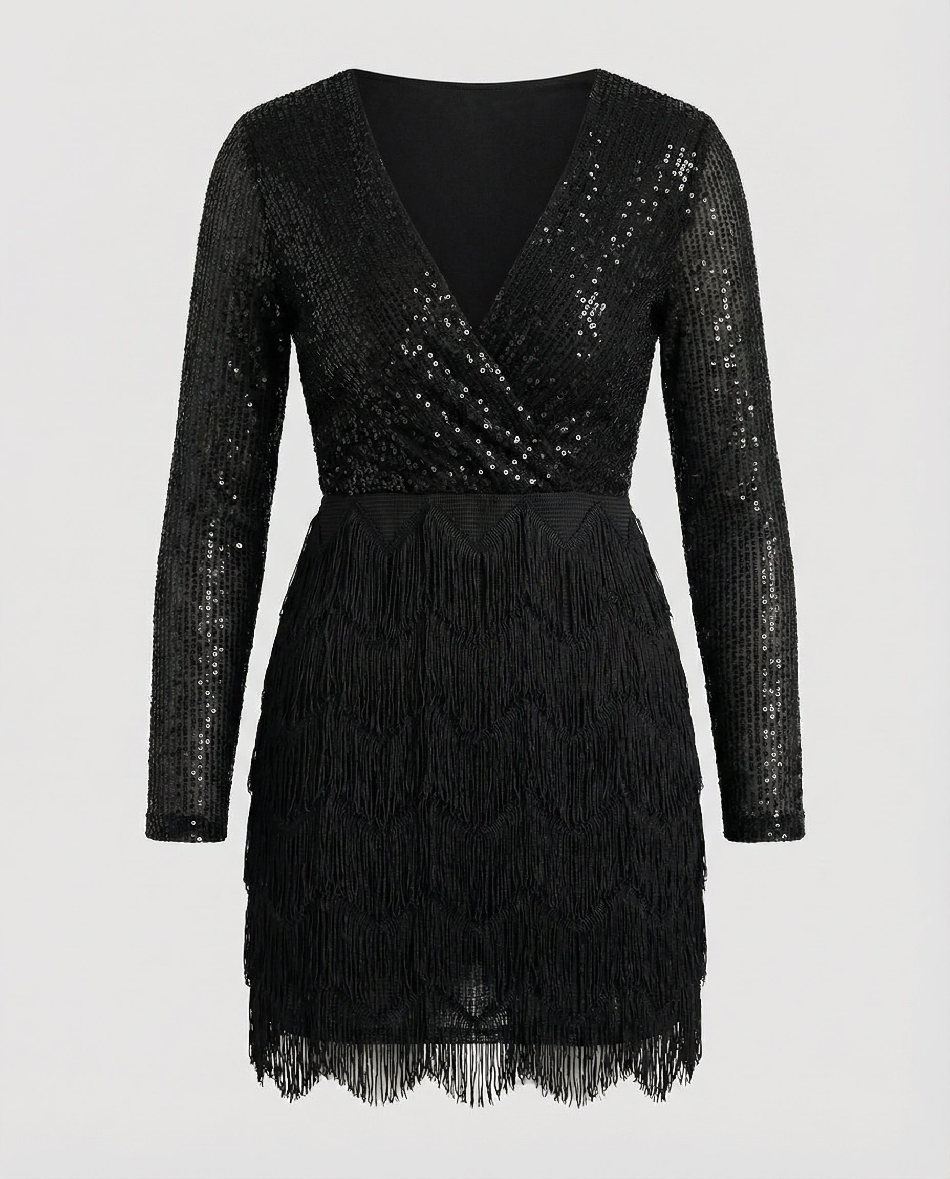 sparkling patchwork party dress with sequin detailing and flowing silhouette