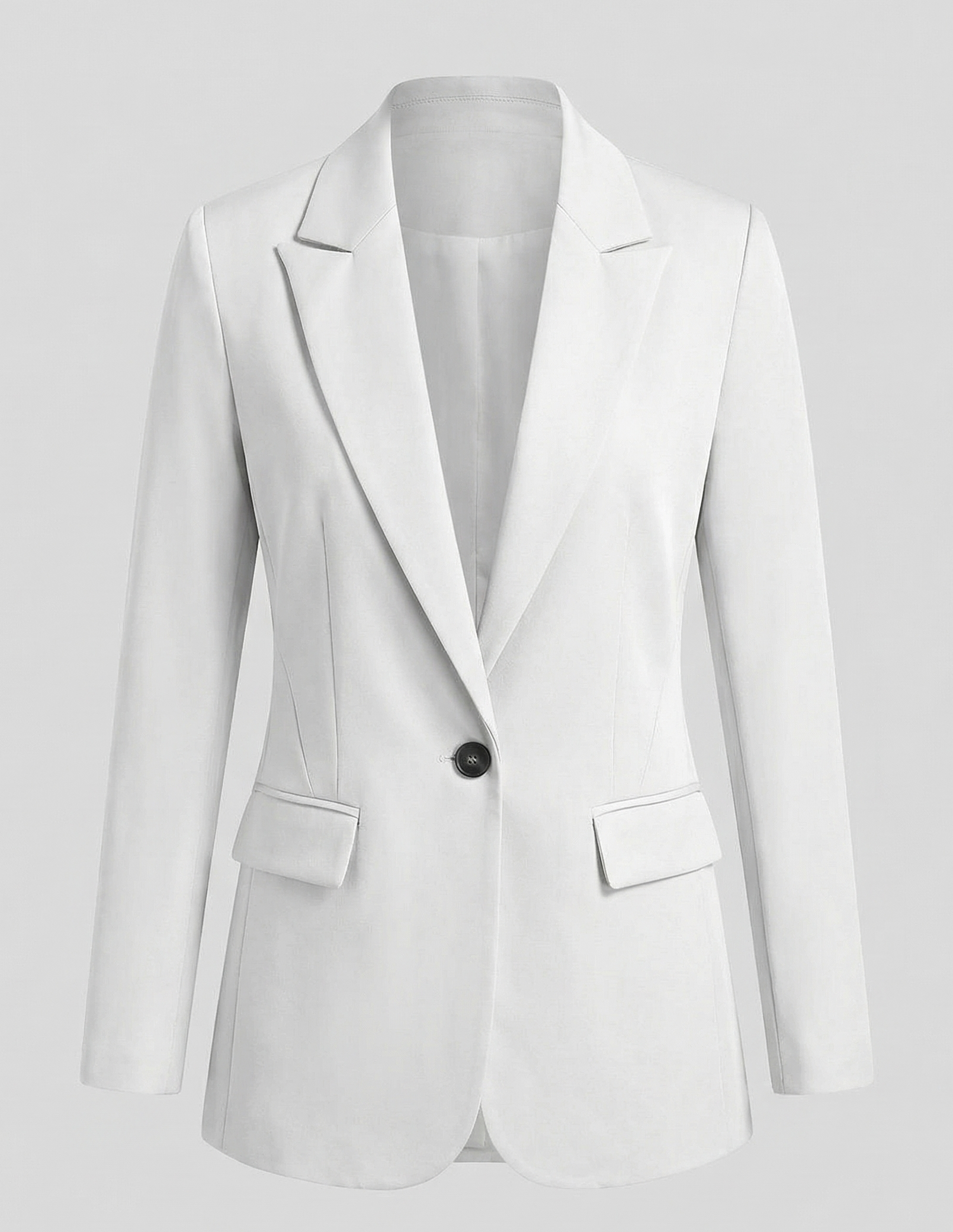 elegant blazer with tailored timeless fit and extended length