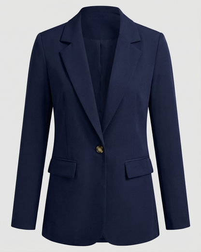 elegant blazer with tailored timeless fit and extended length