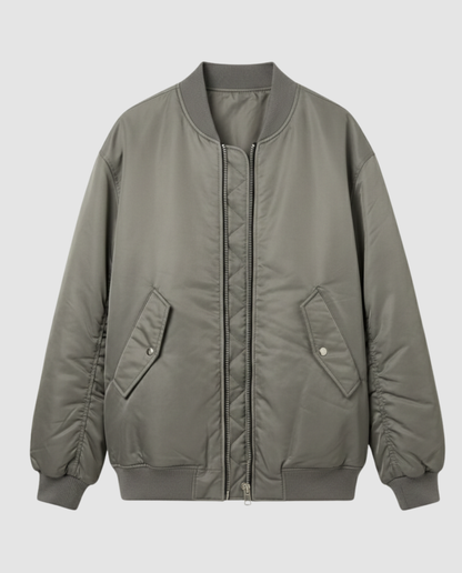 oversized bomber jacket with relaxed streetwear fit