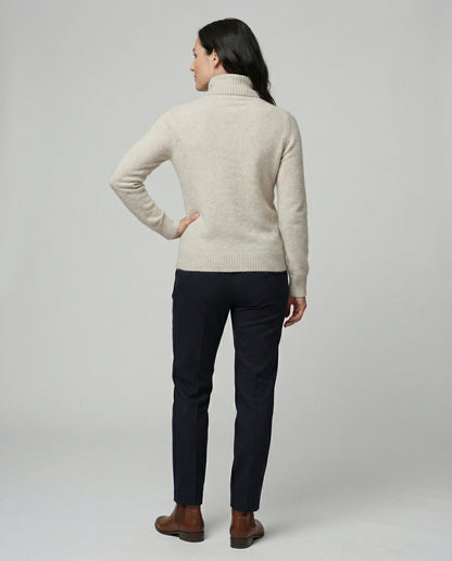 turtleneck sweater with soft knit texture and warm comfort fit