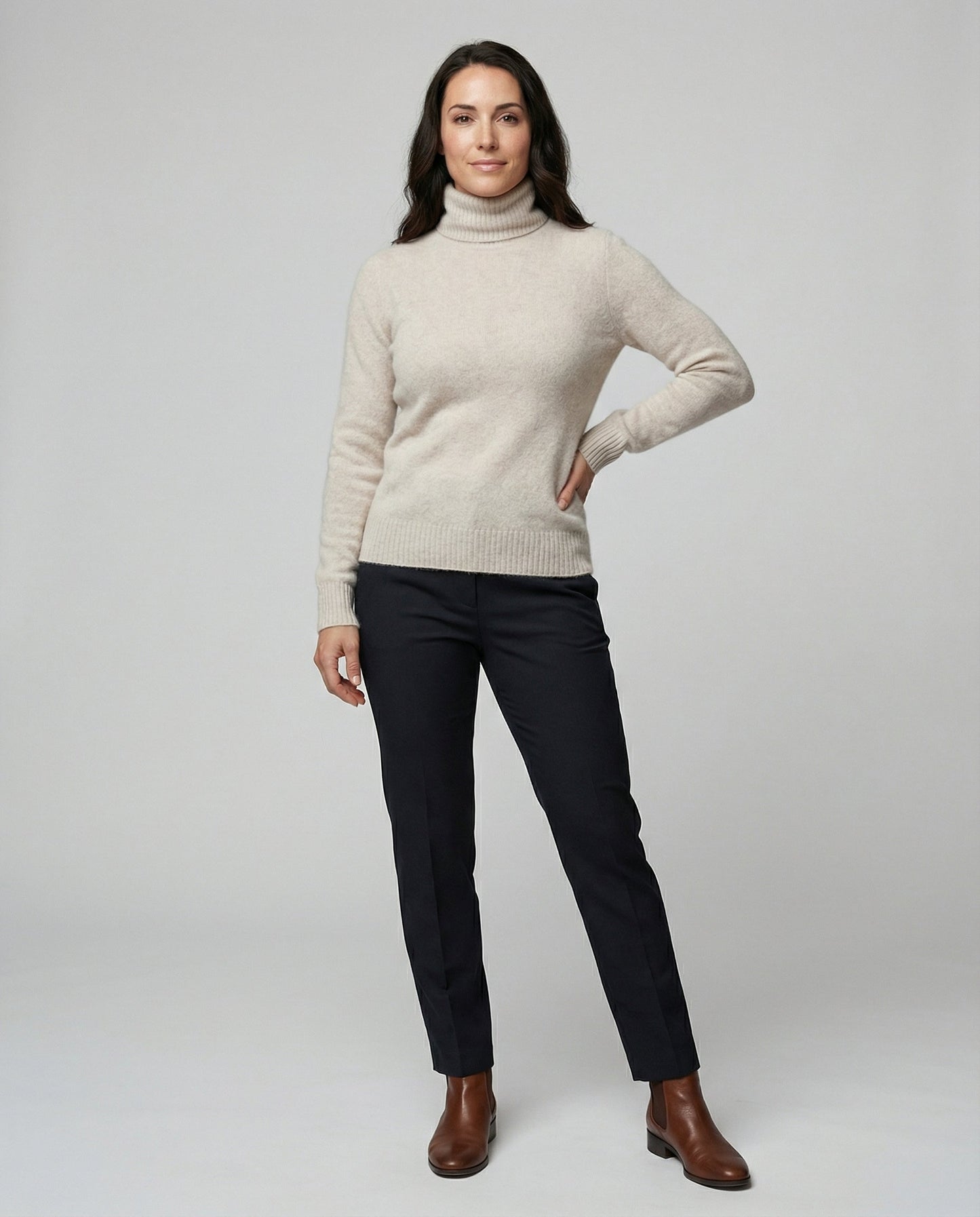 turtleneck sweater with soft knit texture and warm comfort fit