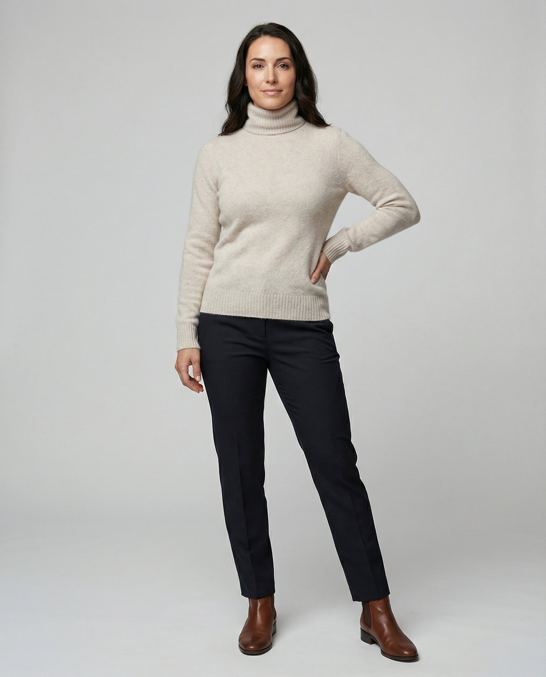 turtleneck sweater with soft knit texture and warm comfort fit