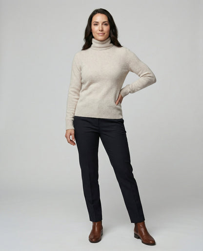 turtleneck sweater with soft knit texture and warm comfort fit