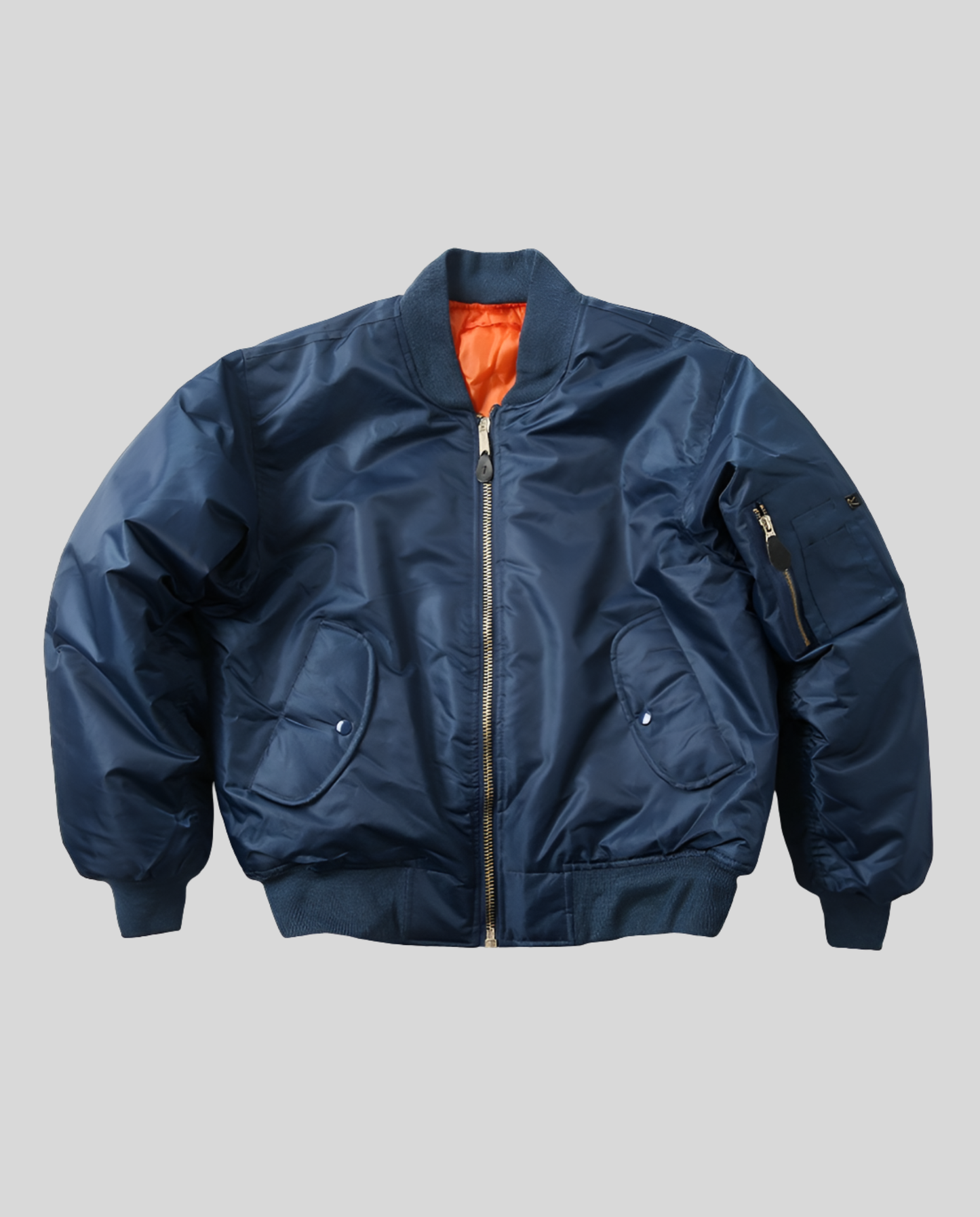 classic bomber jacket with ribbed trims and hip-length casual fit