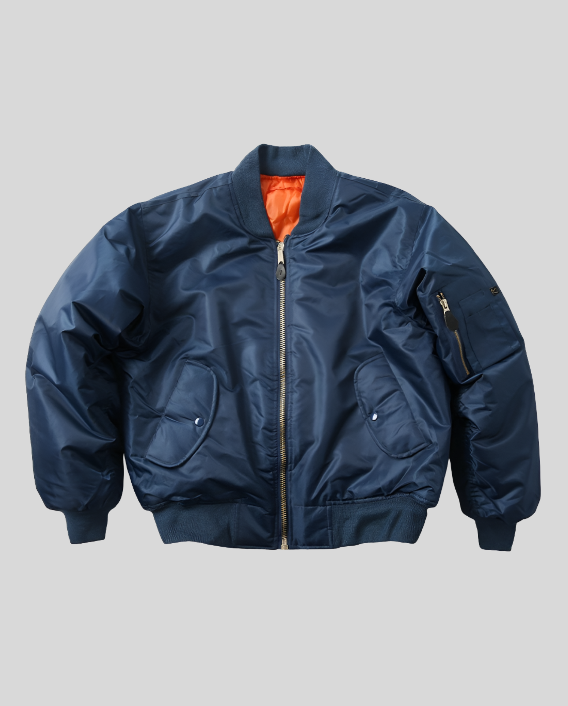 classic bomber jacket with ribbed trims and hip-length casual fit