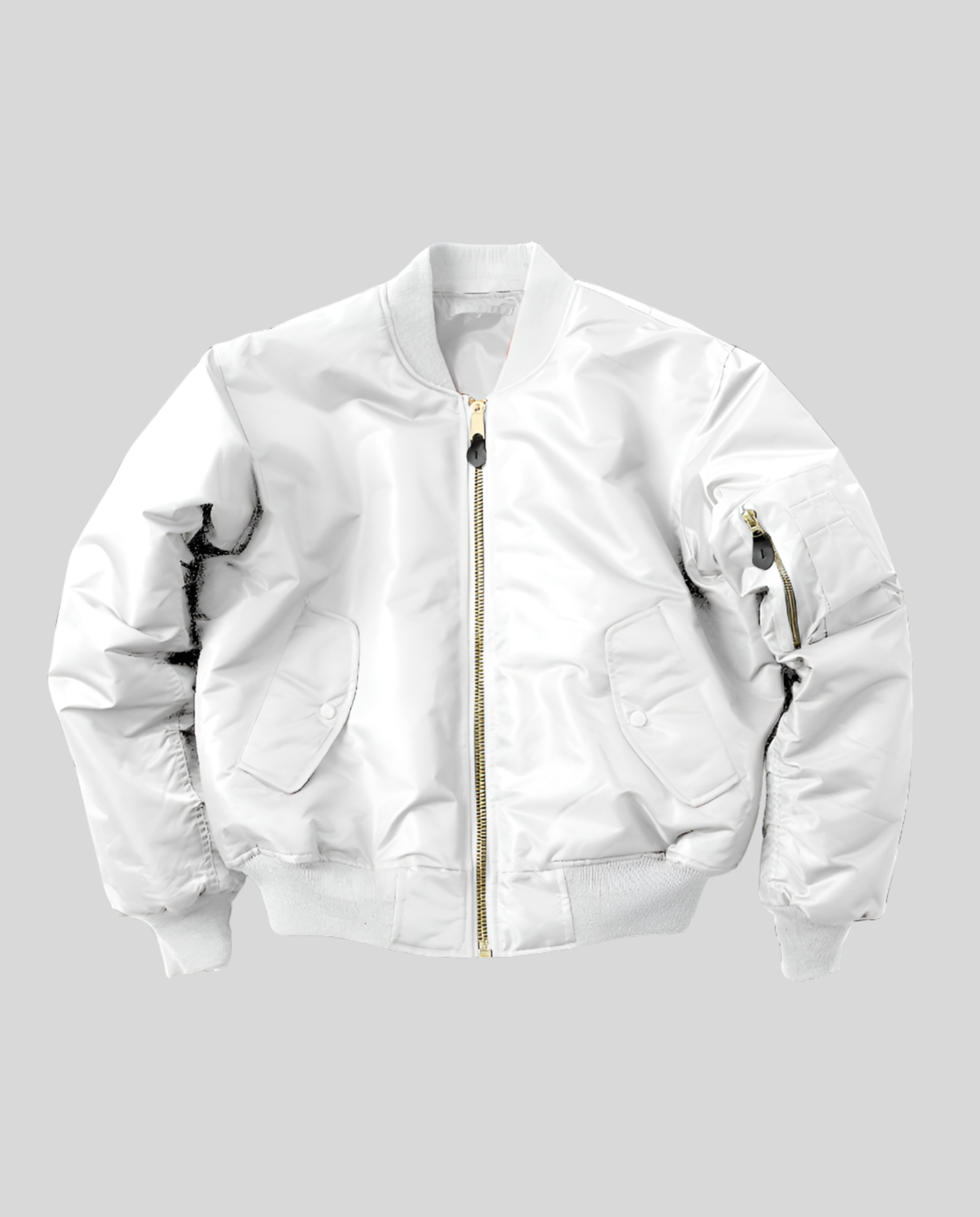 classic bomber jacket with ribbed trims and hip-length casual fit