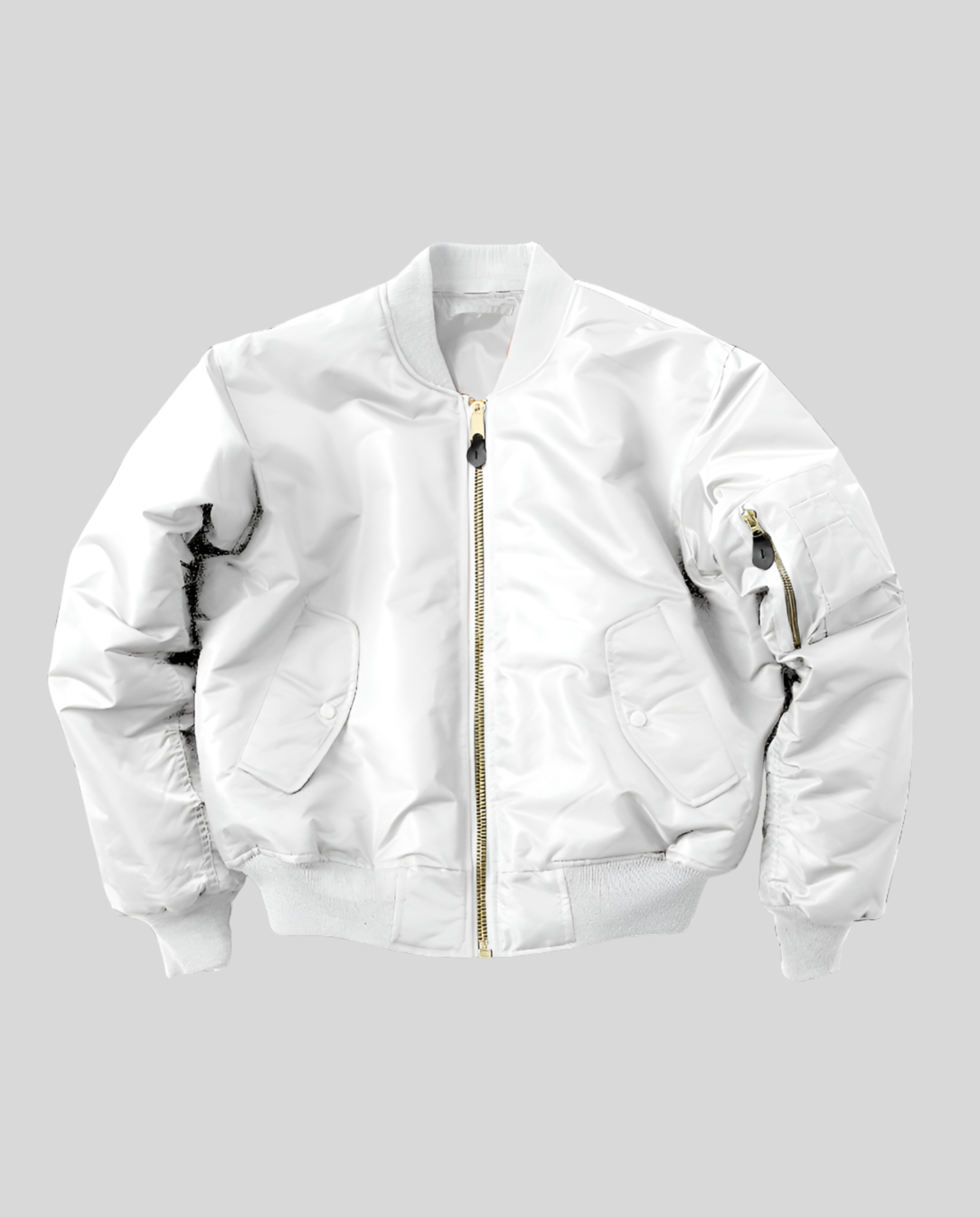 classic bomber jacket with ribbed trims and hip-length casual fit