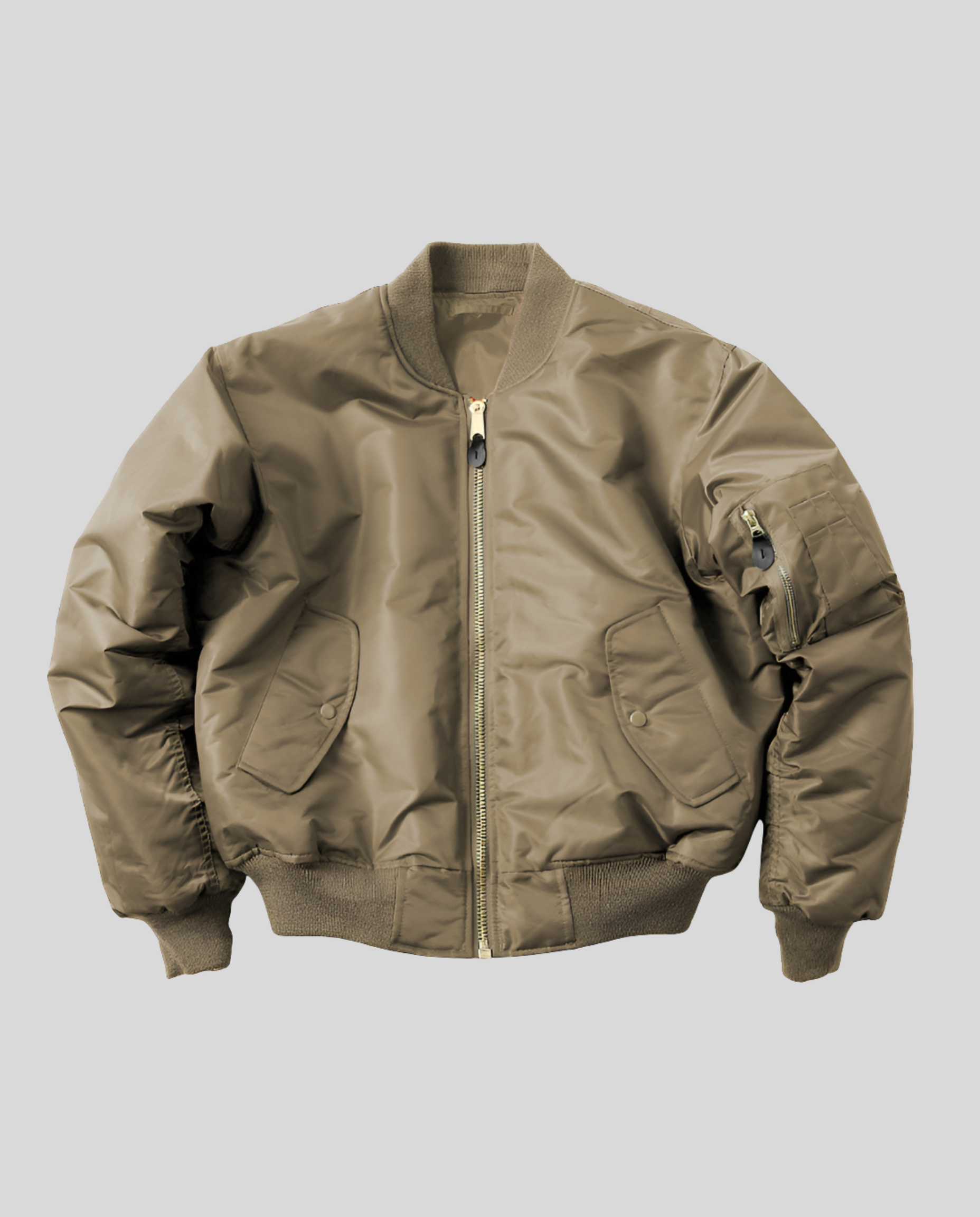 classic bomber jacket with ribbed trims and hip-length casual fit