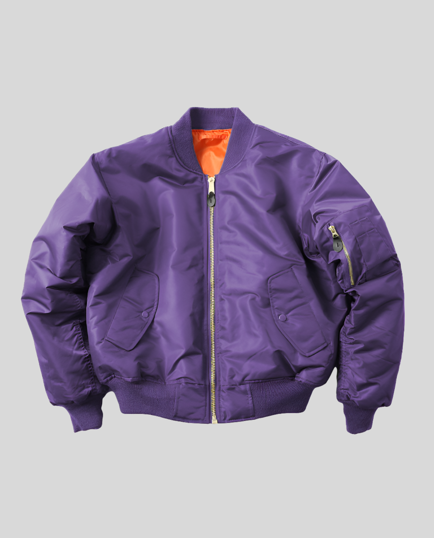 classic bomber jacket with ribbed trims and hip-length casual fit