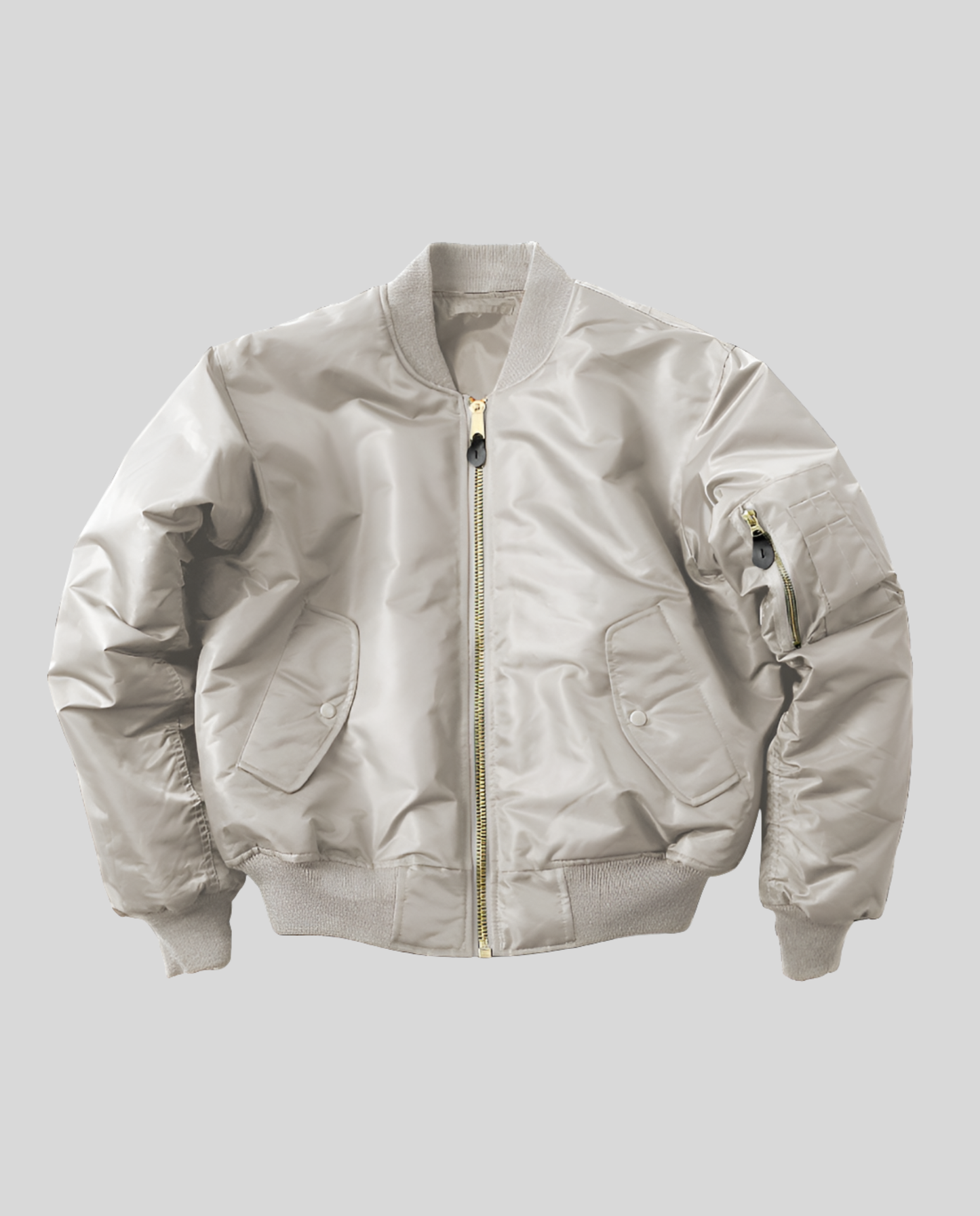 classic bomber jacket with ribbed trims and hip-length casual fit