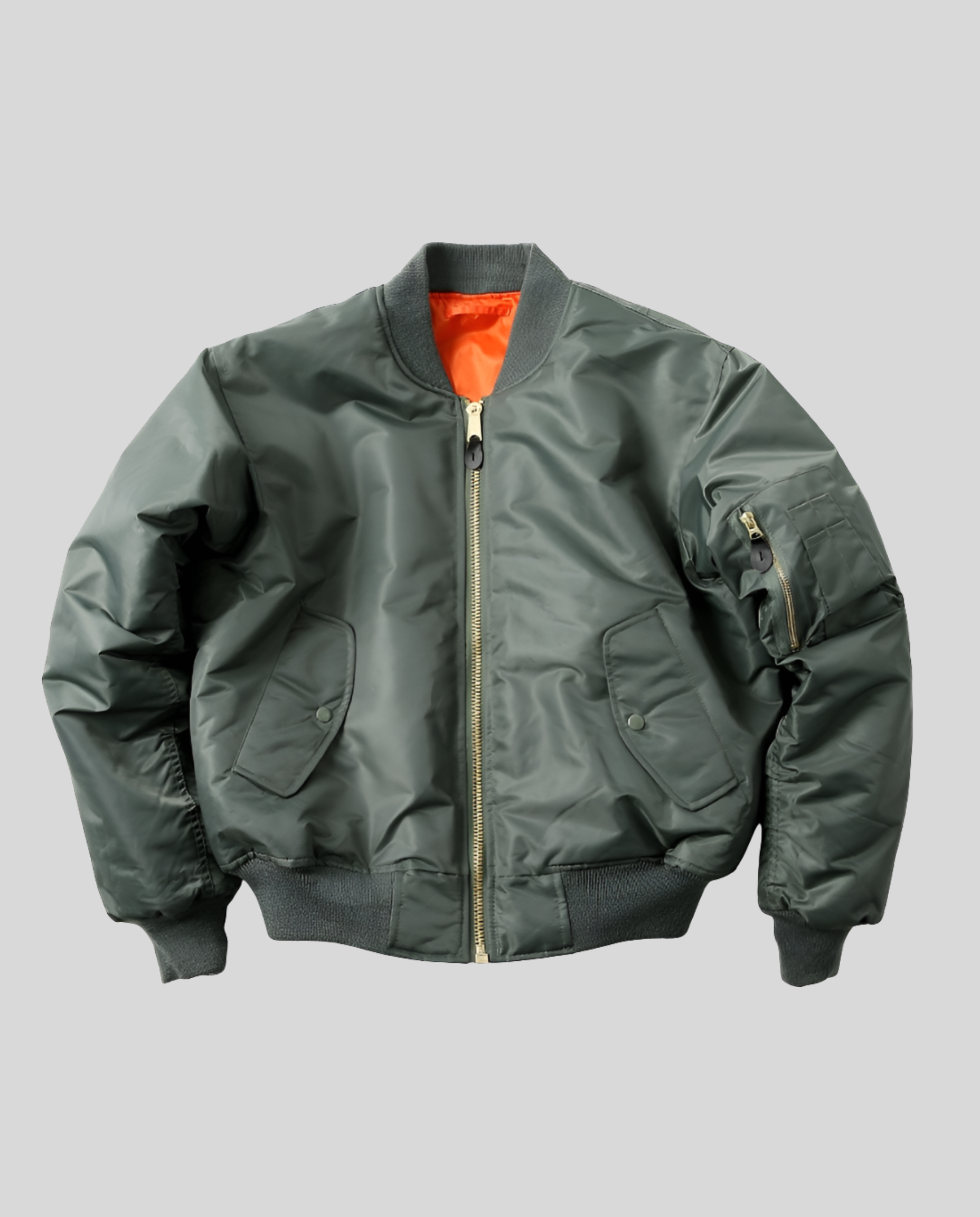 classic bomber jacket with ribbed trims and hip-length casual fit