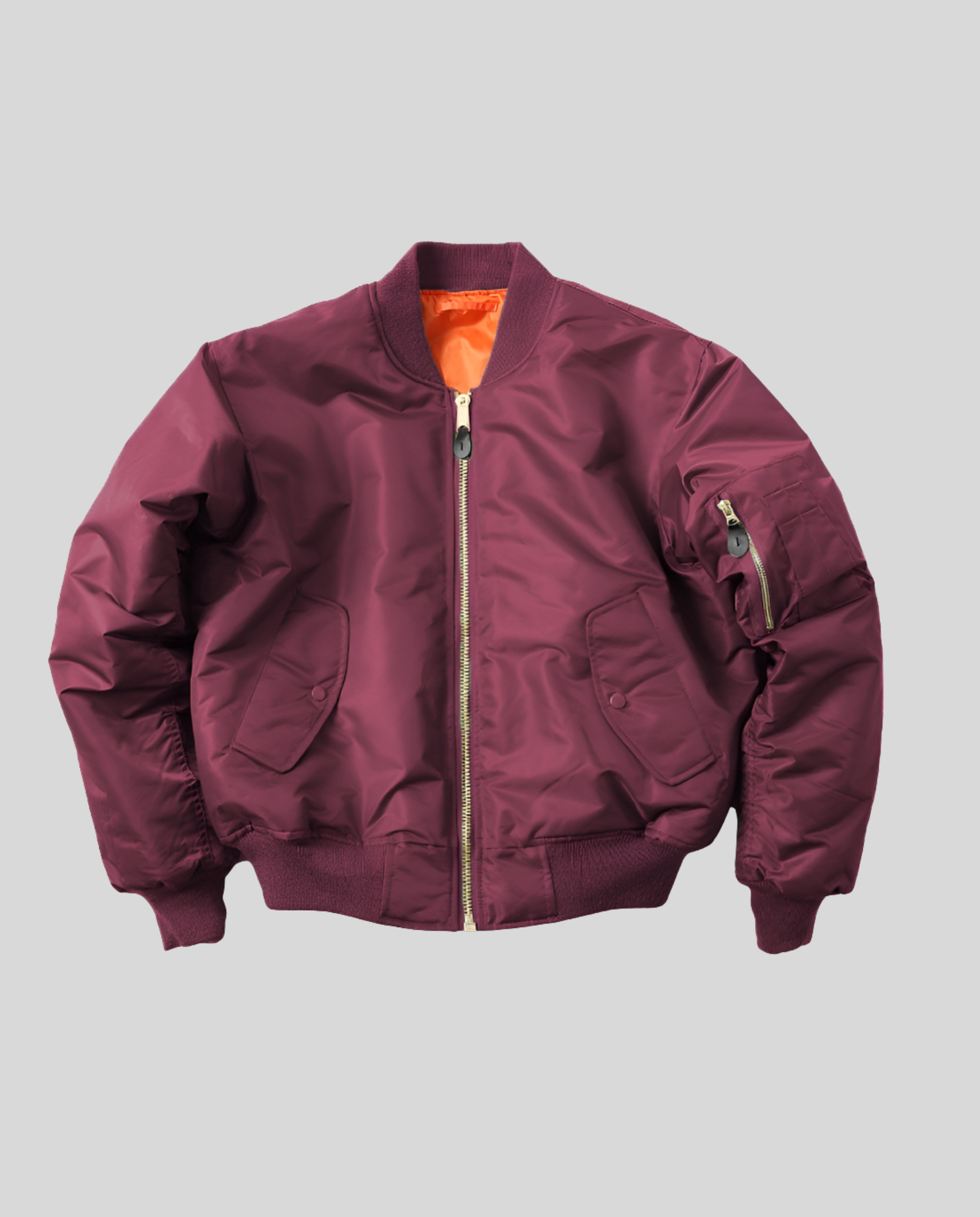 classic bomber jacket with ribbed trims and hip-length casual fit