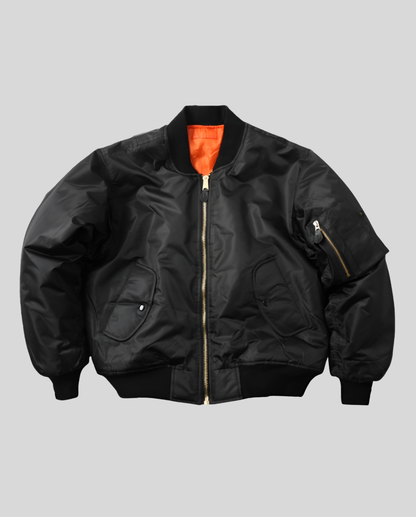 classic bomber jacket with ribbed trims and hip-length casual fit