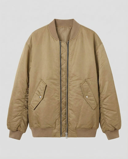 oversized bomber jacket with relaxed streetwear fit