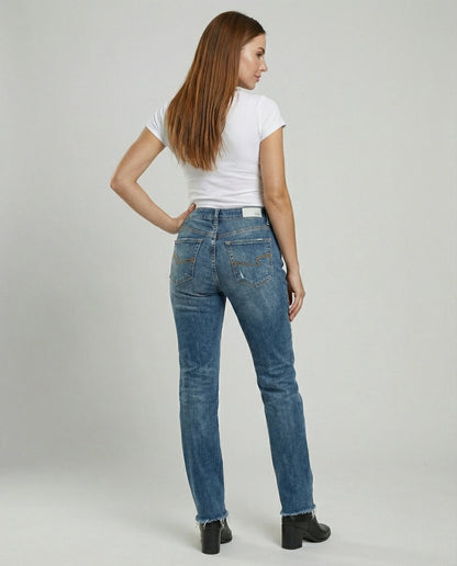 relaxed fit jeans with straight-leg cut and casual streetwear style