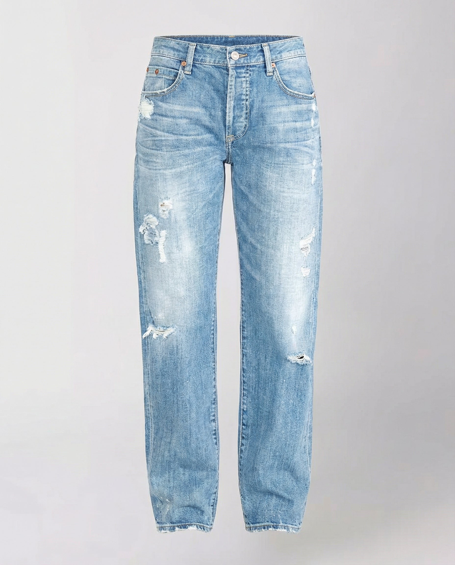relaxed fit jeans with straight-leg cut and casual streetwear style