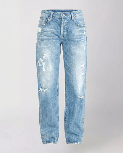 relaxed fit jeans with straight-leg cut and casual streetwear style