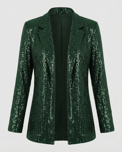 sequin lapel blazer with glamorous statement design and structured fit