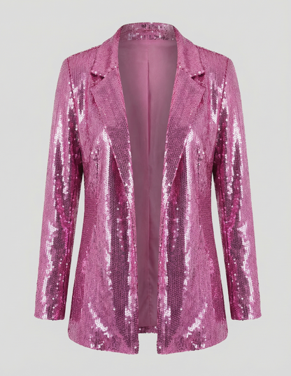 sequin lapel blazer with glamorous statement design and structured fit