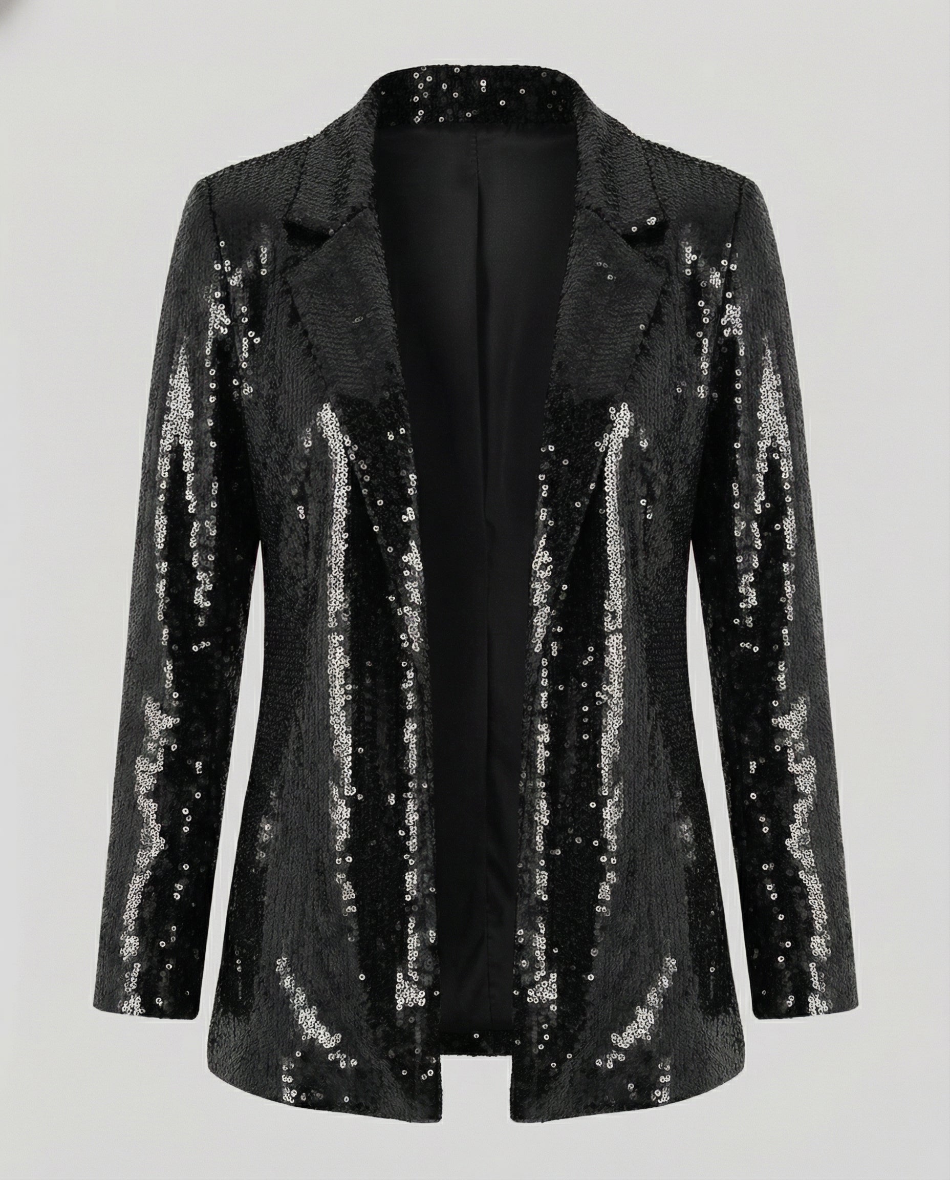 sequin lapel blazer with glamorous statement design and structured fit