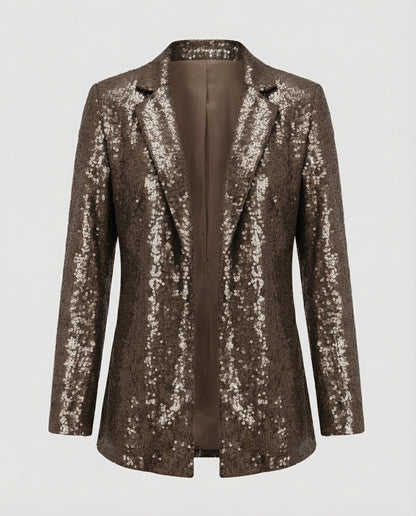 sequin lapel blazer with glamorous statement design and structured fit