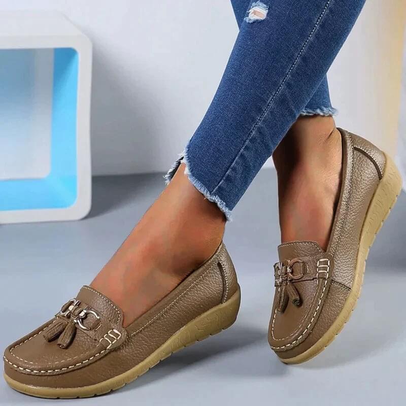 Orthopedic leather half shoes Eva