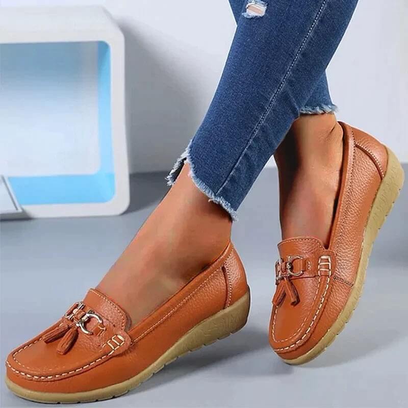 Orthopedic leather half shoes Eva