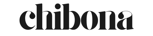 Black 'chibona' logo on a white background