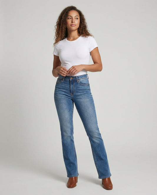 shaping jeans with tummy control and slim-fit silhouette