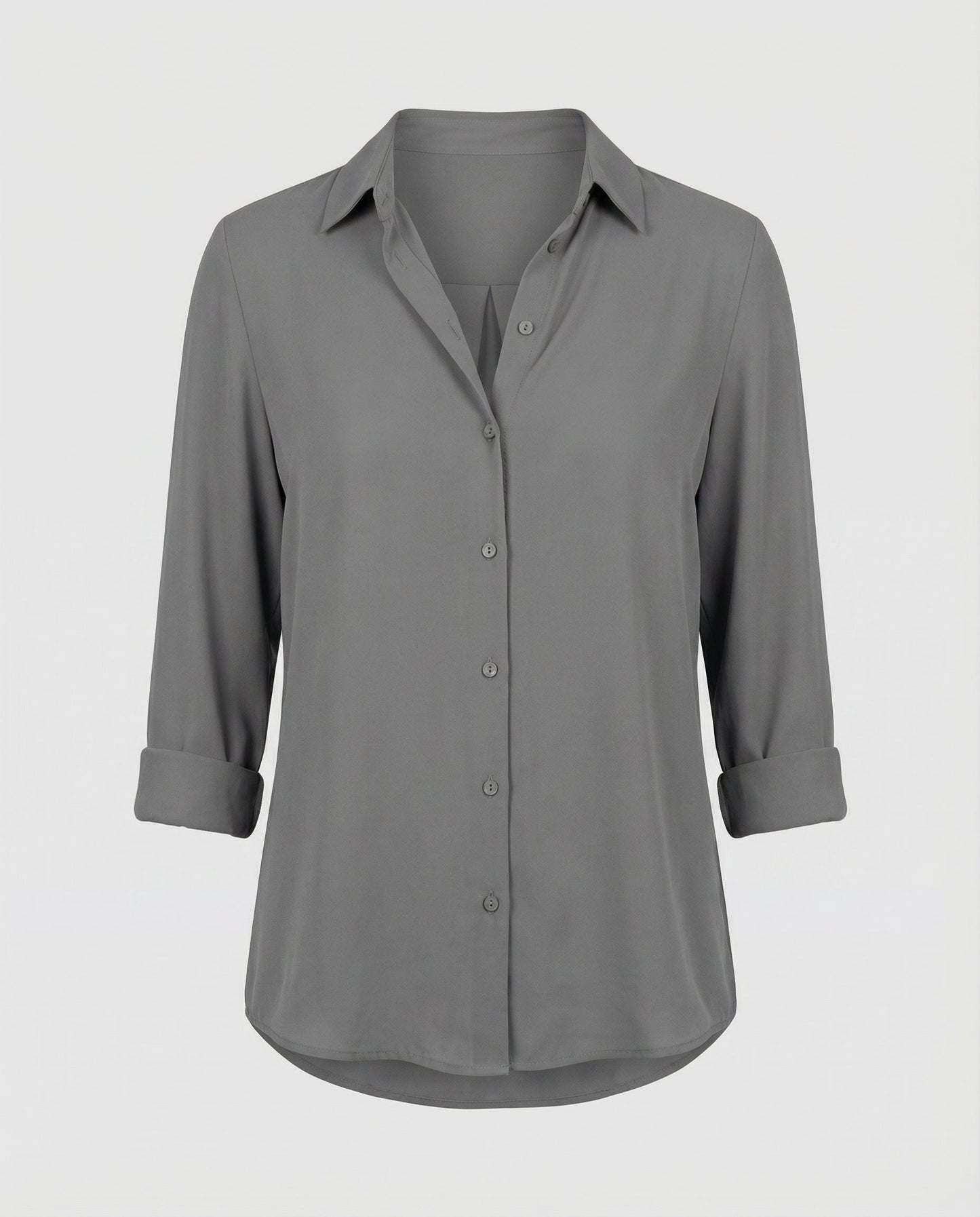 long sleeve elegant blouse with classic collar and refined fit