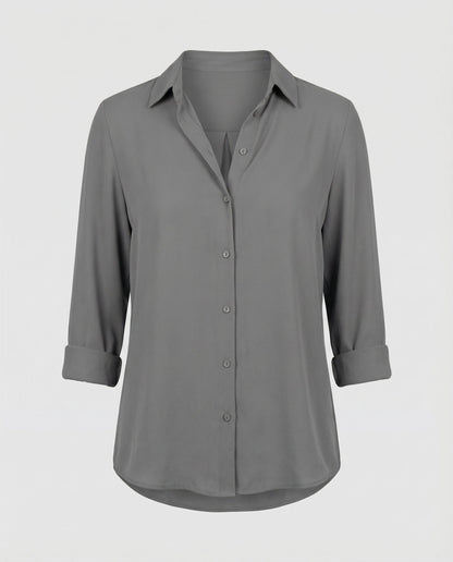 long sleeve elegant blouse with classic collar and refined fit