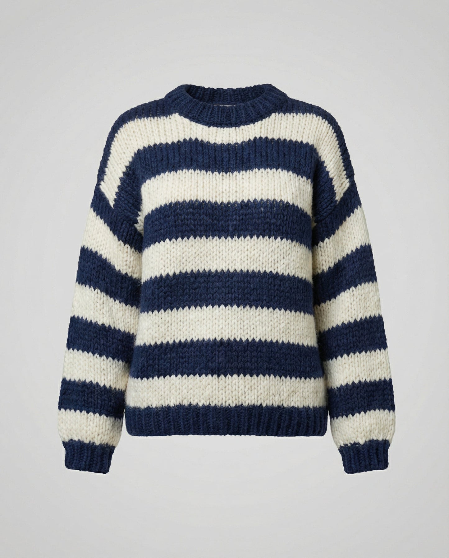 striped oversized sweater with relaxed casual fit and soft knit texture