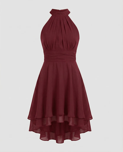 ruffle summer dress with light flowing silhouette and feminine detailing