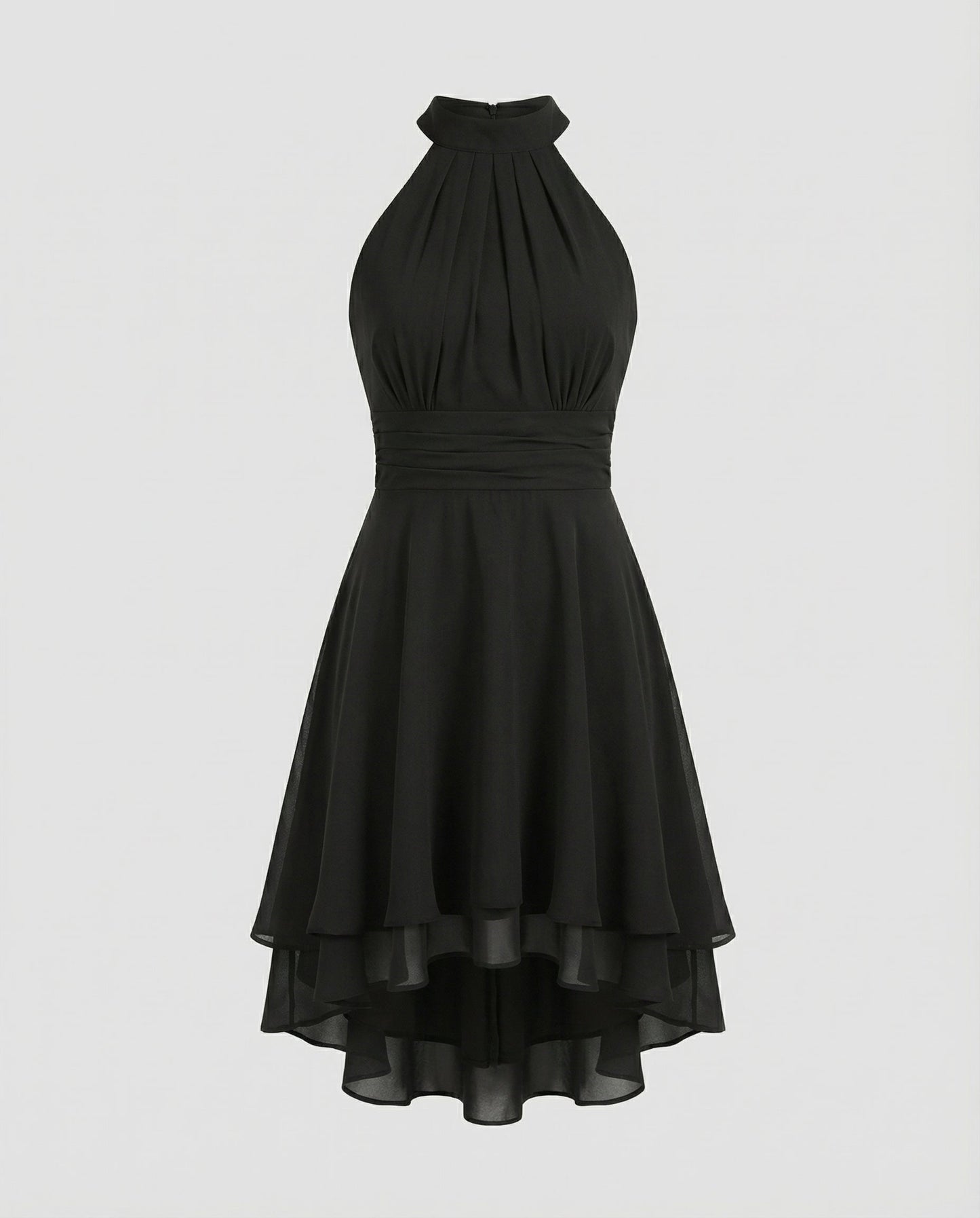 ruffle summer dress with light flowing silhouette and feminine detailing