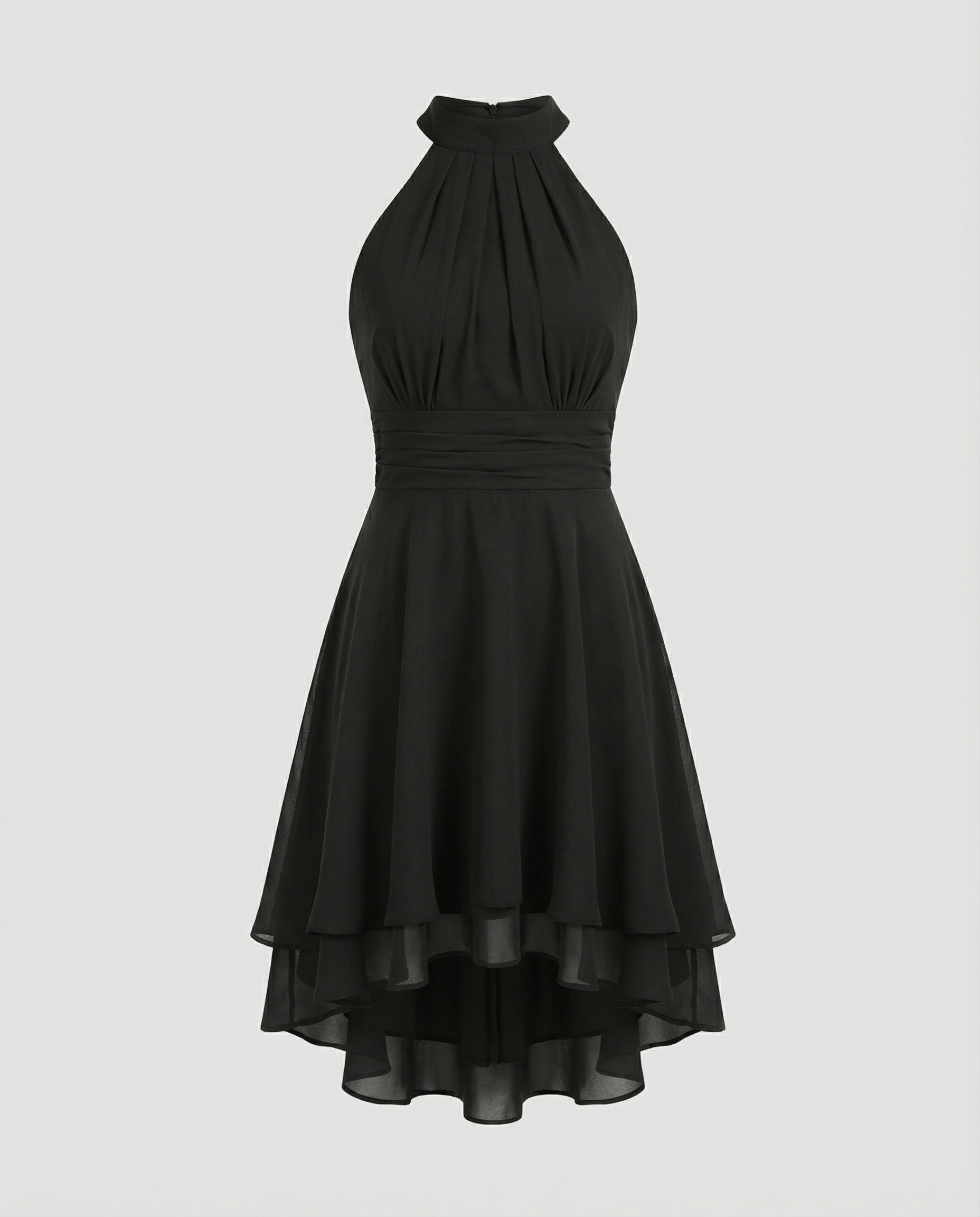 ruffle summer dress with light flowing silhouette and feminine detailing