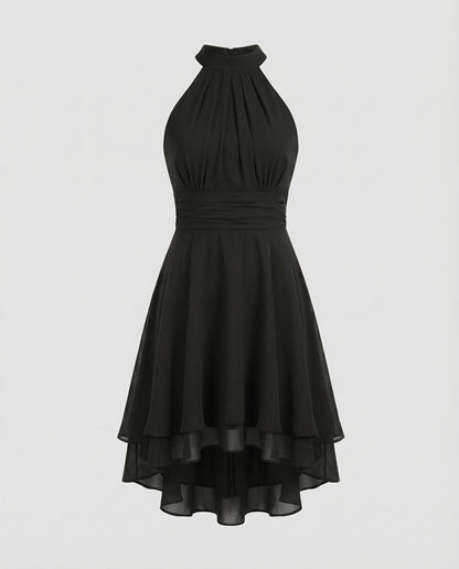 ruffle summer dress with light flowing silhouette and feminine detailing