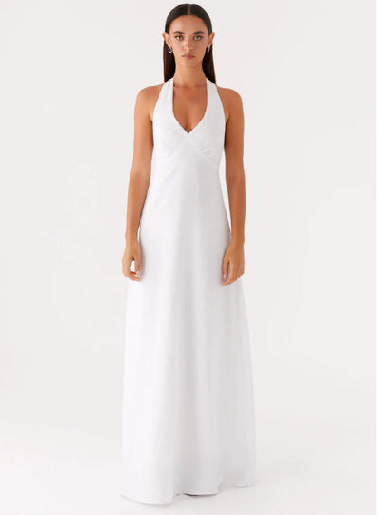 Women Elegant Wrap Dress with V-Neck and Narrow, Flowing Cut Eva