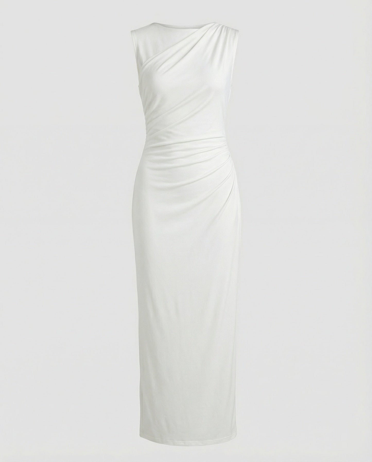 Women's Satin Maxi Dress with Draping