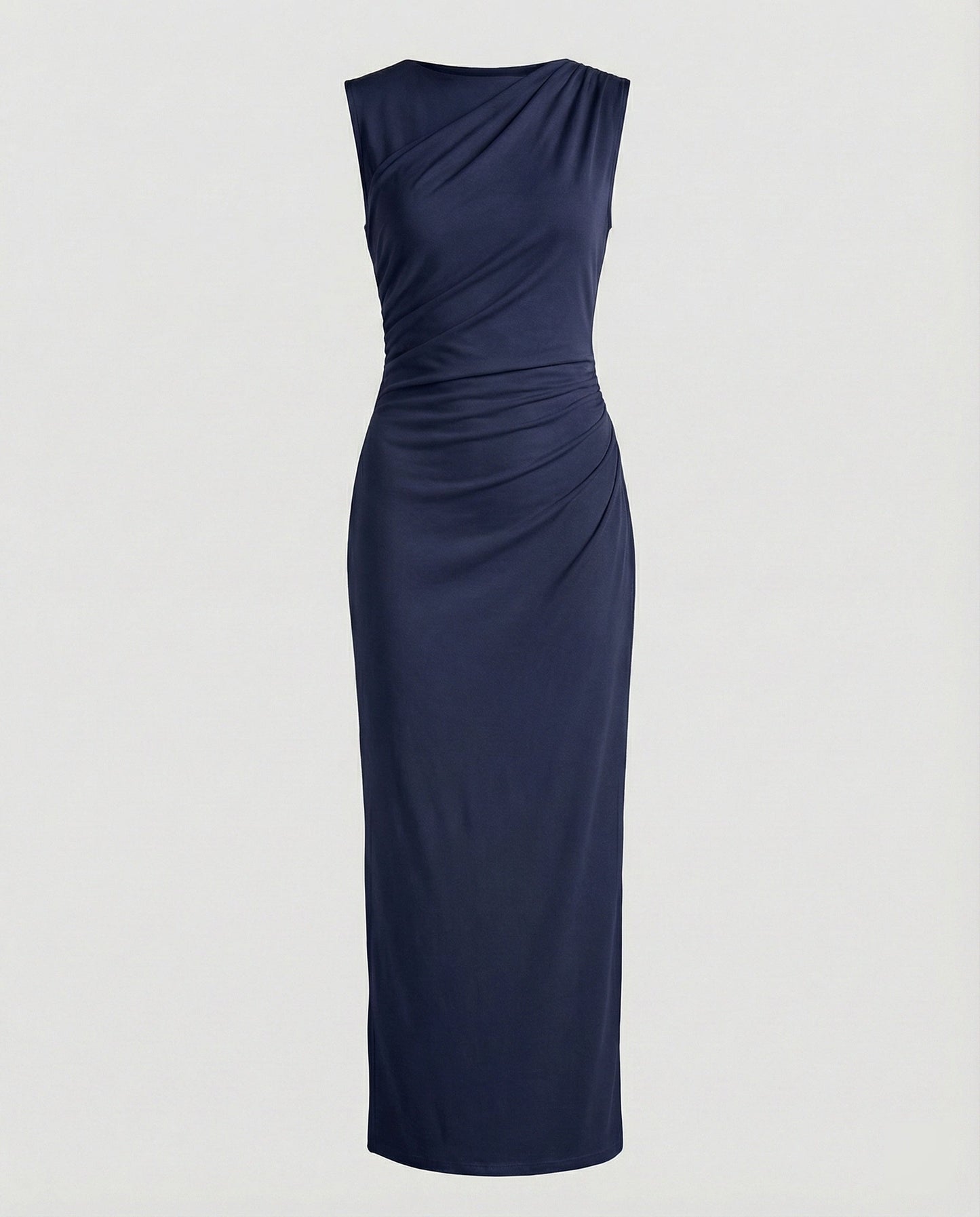 Women's Satin Maxi Dress with Draping