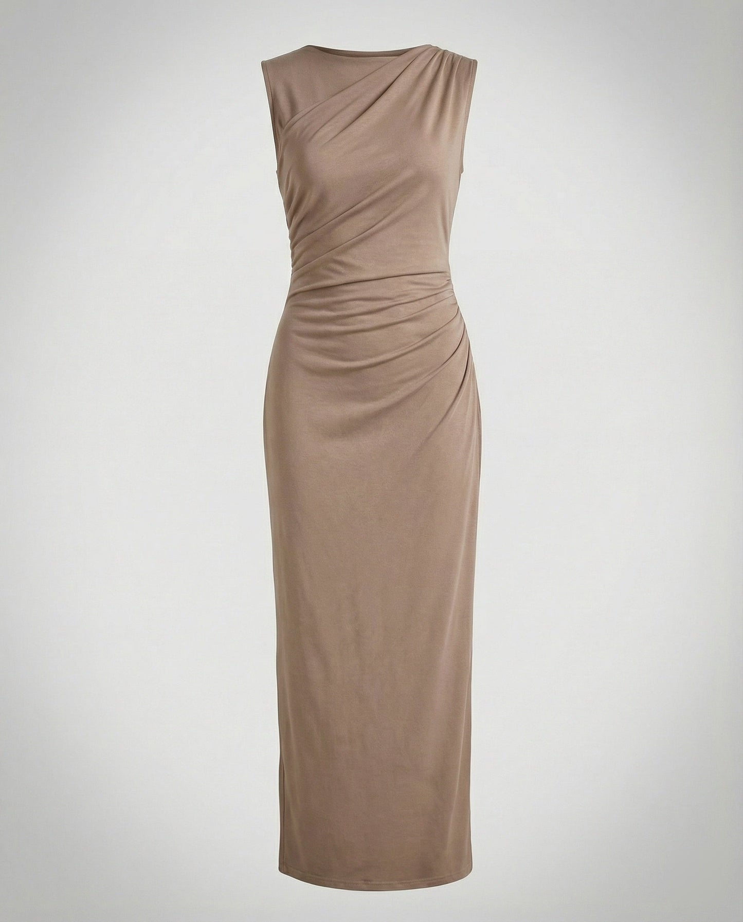 Women's Satin Maxi Dress with Draping