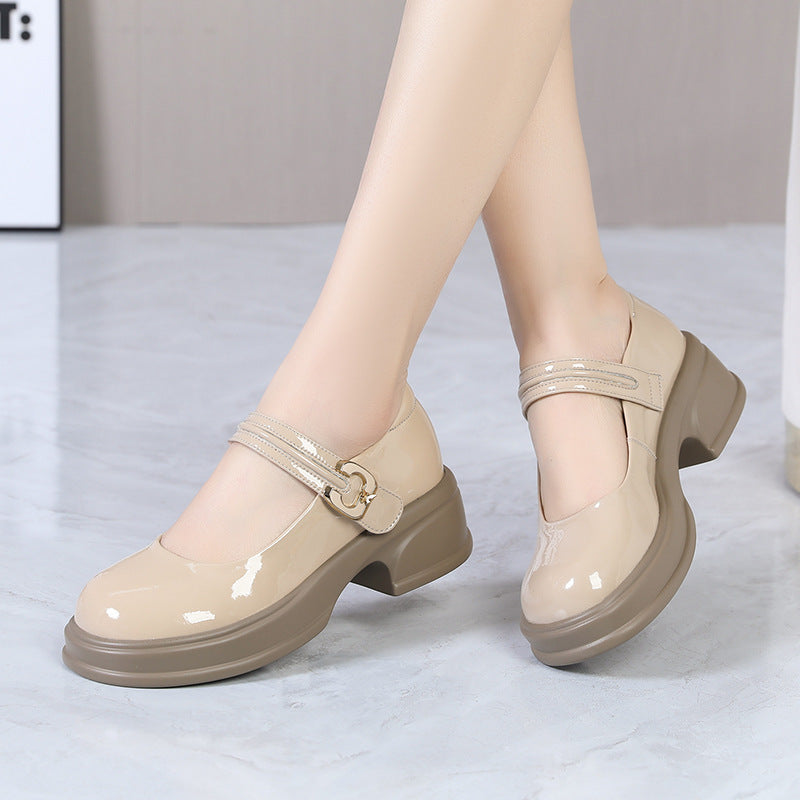 Women Mary Jane shoes with fashionable buckle accent and comfortable block heel Eva