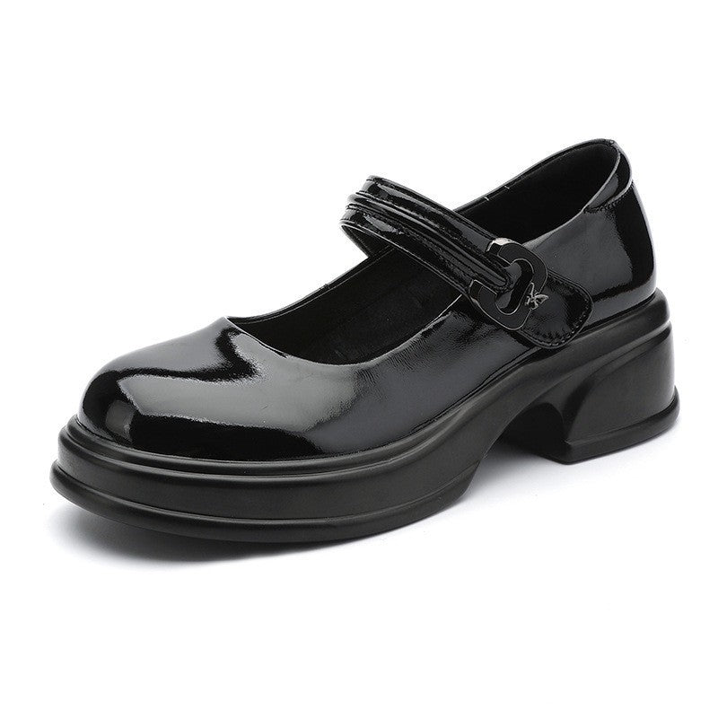 Women Mary Jane shoes with fashionable buckle accent and comfortable block heel Eva