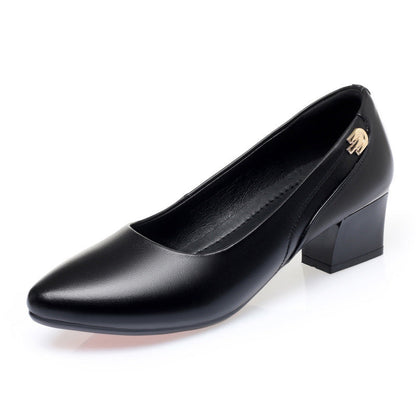 Ladies Comfortable Pumps with Elegant Block Heel and Fashionable Decorative Detail Eva