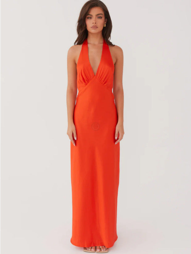 Women Elegant Wrap Dress with V-Neck and Narrow, Flowing Cut Eva