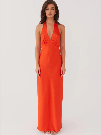 Women Elegant Wrap Dress with V-Neck and Narrow, Flowing Cut Eva