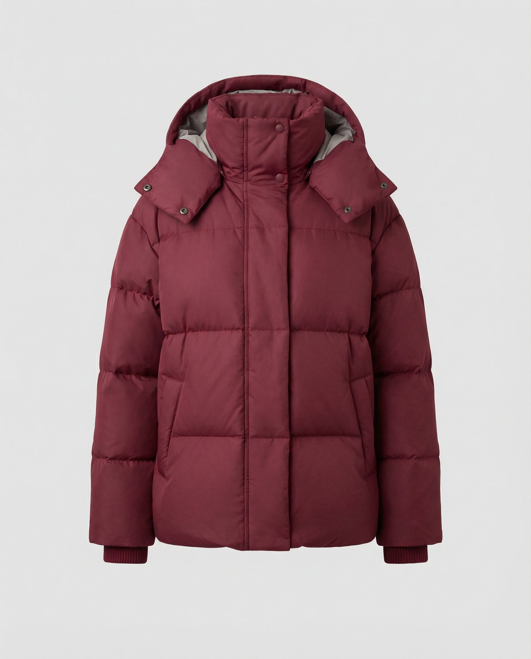 oversized puffer jacket with insulated design, high collar, and relaxed fit
