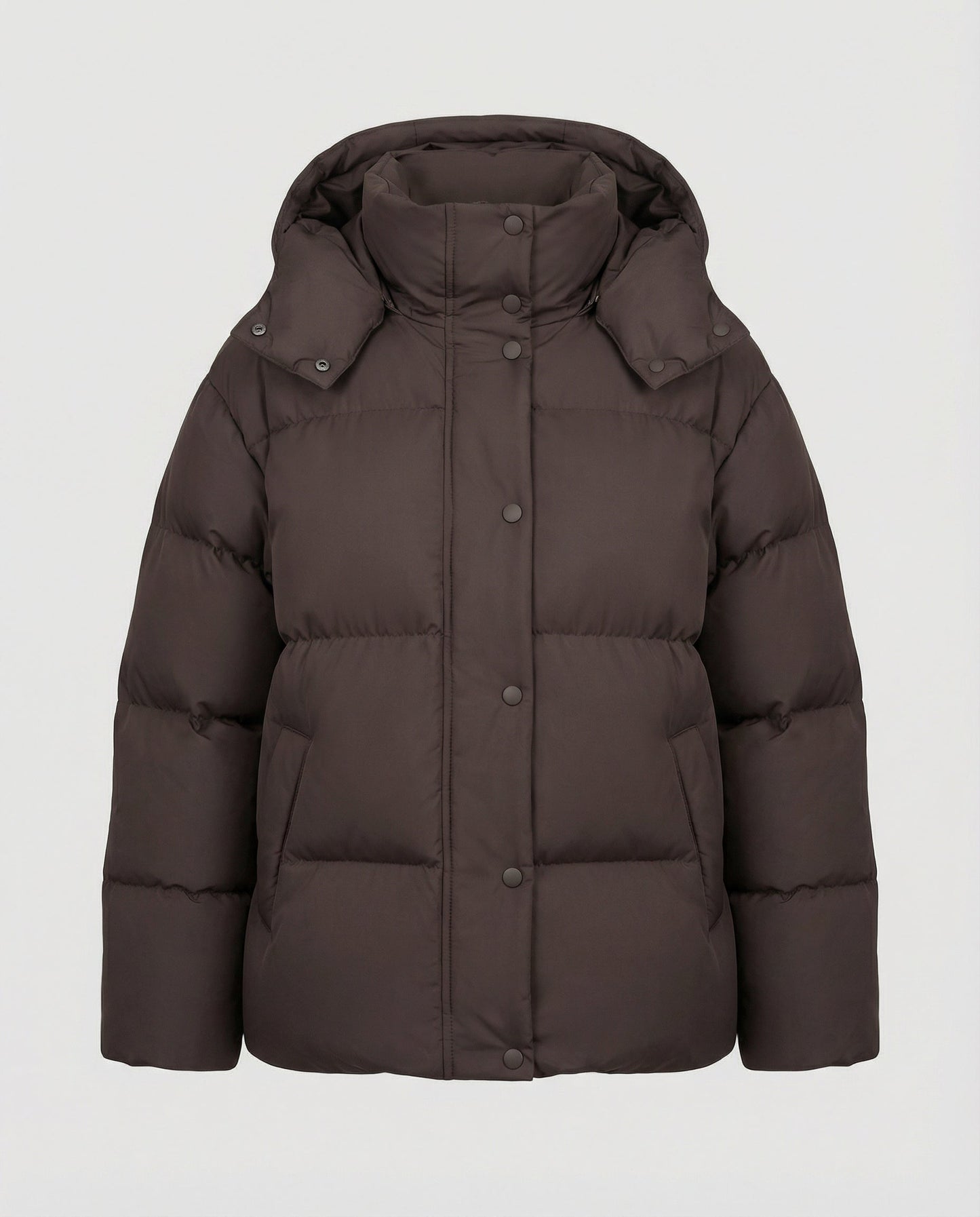 oversized puffer jacket with insulated design, high collar, and relaxed fit